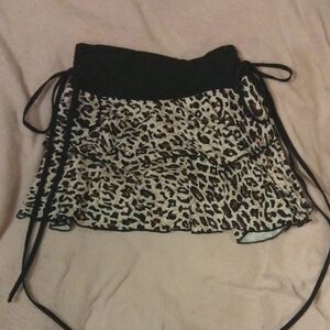 Amazon Black and Leopard Print Mini Skirt